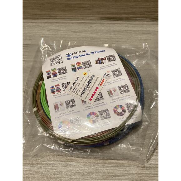MIKA 3D Pen/Printer PLA Filament 1.75mm *Pack Of 32 Colors/10 Feet Each NIP - Picture 1 of 4